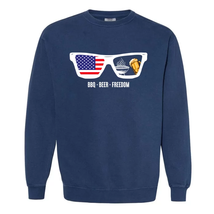 Bbq Beer Freedom Gift Garment-Dyed Sweatshirt