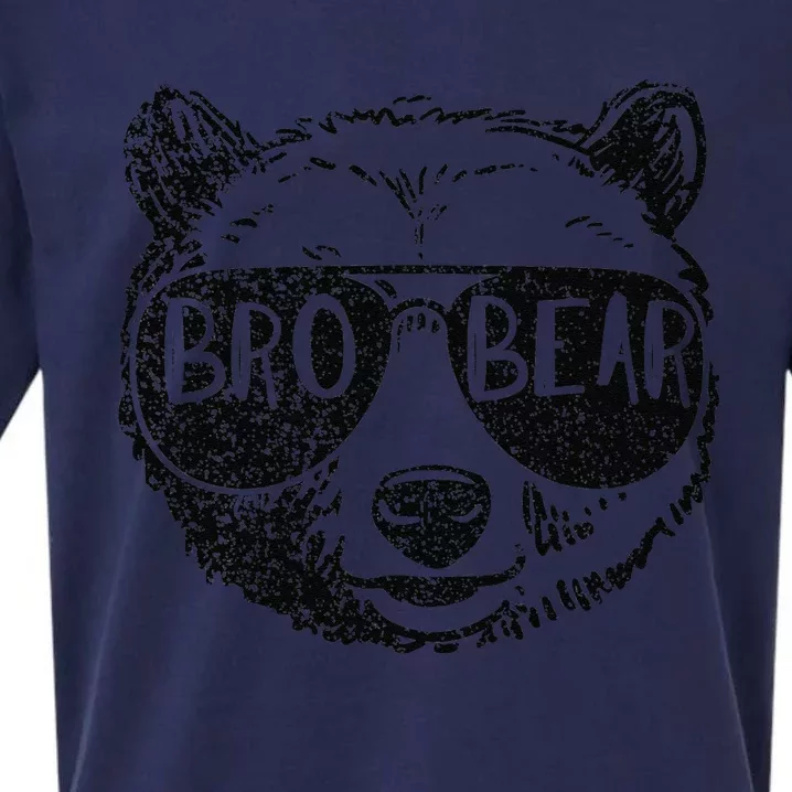 Brother Bear Face Sunglasses Big Little Brother FatherS Day Sueded Cloud Jersey T-Shirt