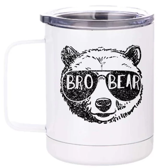 Brother Bear Face Sunglasses Big Little Brother FatherS Day Front & Back 12oz Stainless Steel Tumbler Cup