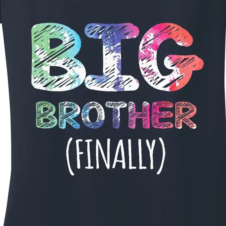 Big Brother Finally Toddlers Big Brother Women's V-Neck T-Shirt