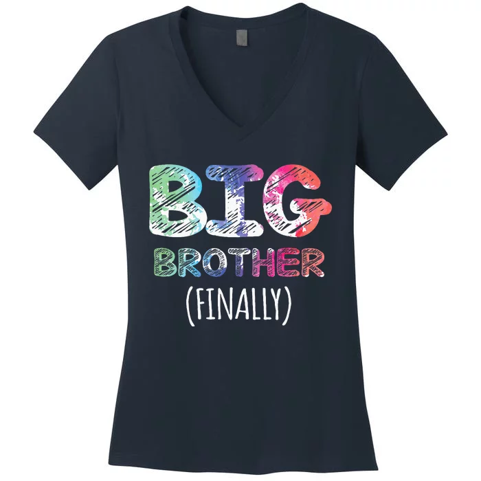 Big Brother Finally Toddlers Big Brother Women's V-Neck T-Shirt