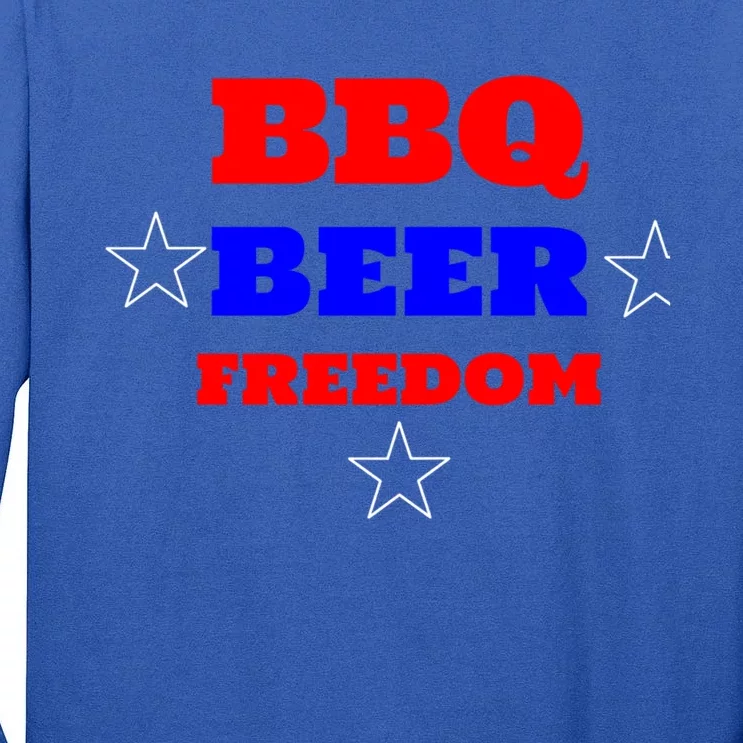 Bbq Beer Freedom Gift Tall Long Sleeve T-Shirt