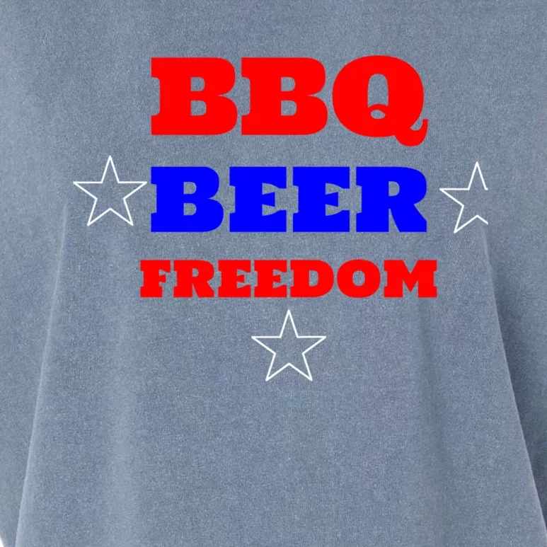 Bbq Beer Freedom Gift Garment-Dyed Women's Muscle Tee