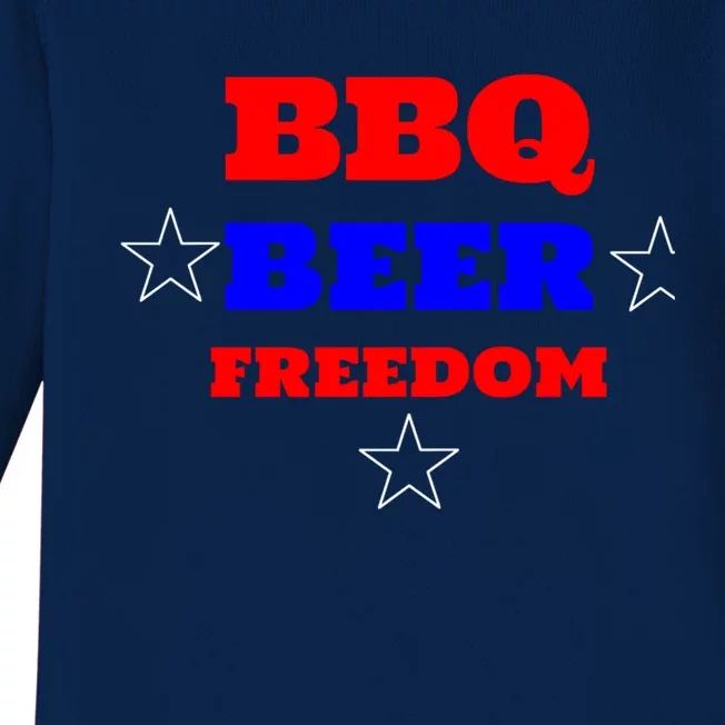 Bbq Beer Freedom Gift Baby Long Sleeve Bodysuit