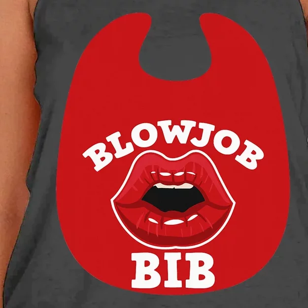 Blowjob Bib Funny Adult Dirty Humor Blowjob Bib Women's Knotted Racerback Tank