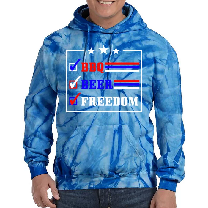 Bbq Beer Freedom Gift Tie Dye Hoodie