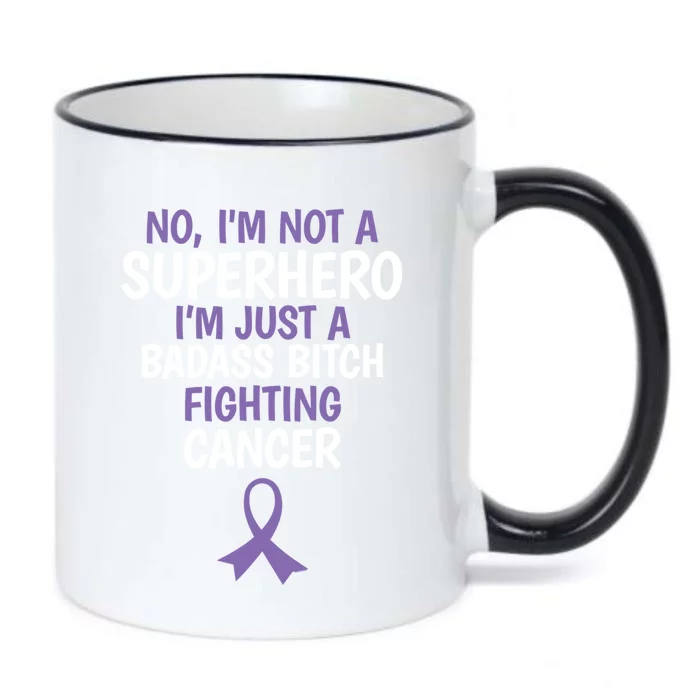 Badass Bitch Fighting Cancer Quote Funny Gift Black Color Changing Mug