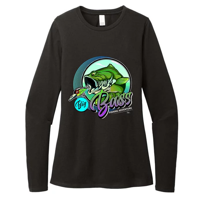 Big Bass Fishing Adventure Womens CVC Long Sleeve Shirt