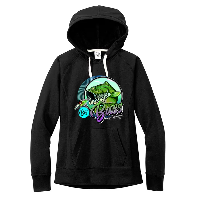 Big Bass Fishing Adventure Women's Fleece Hoodie