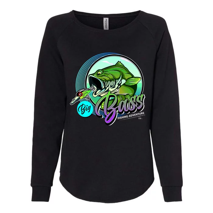 Big Bass Fishing Adventure Womens California Wash Sweatshirt