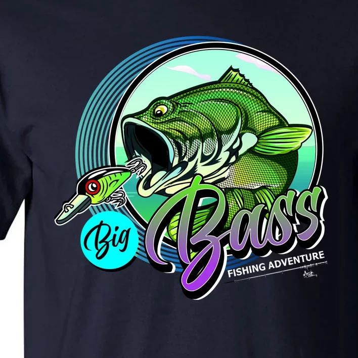 Big Bass Fishing Adventure Tall T-Shirt