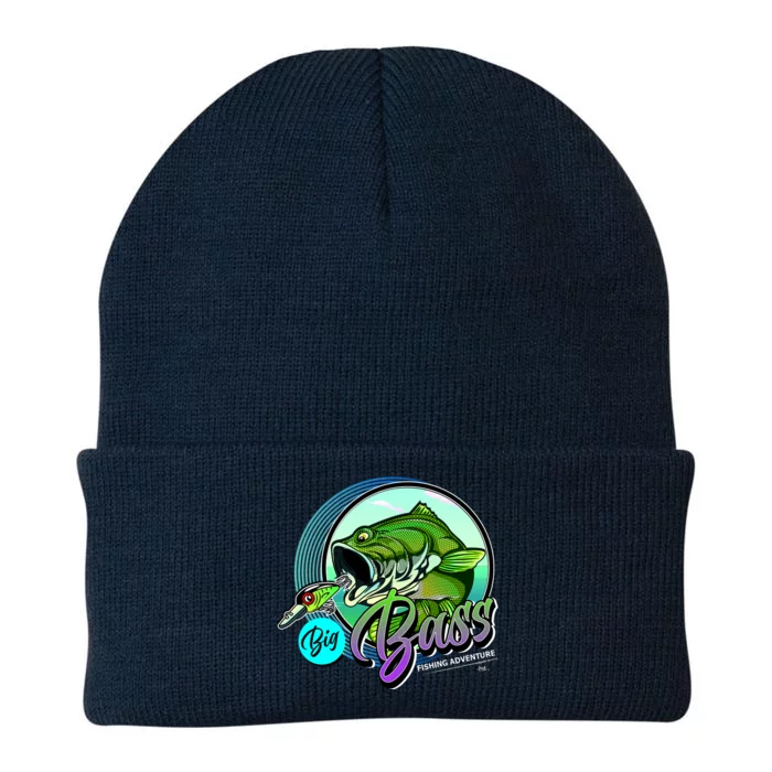 Big Bass Fishing Adventure Knit Cap Winter Beanie