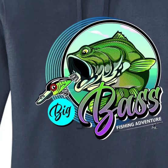 Big Bass Fishing Adventure Women's Pullover Hoodie