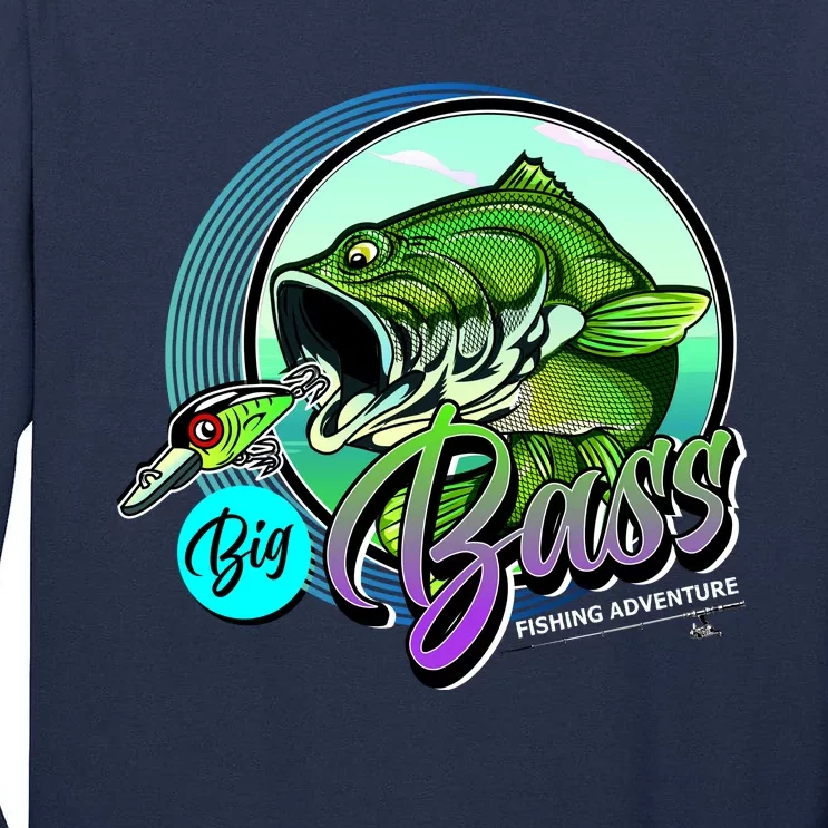 Big Bass Fishing Adventure Tall Long Sleeve T-Shirt