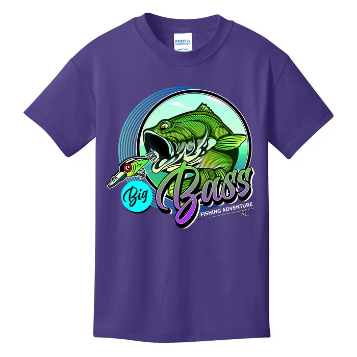 Big Bass Fishing Adventure Kids T-Shirt