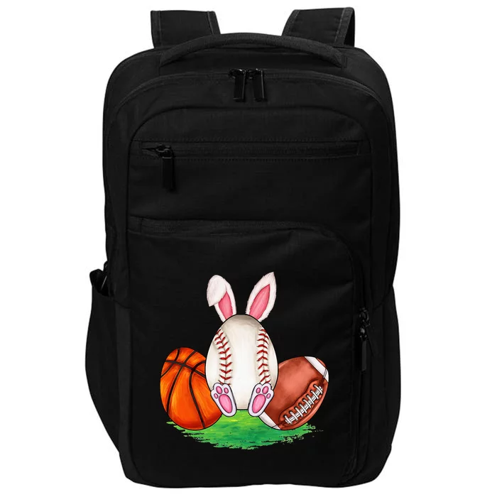 Basketball Baseball Football Sports Easter Day Rabbits Impact Tech Backpack