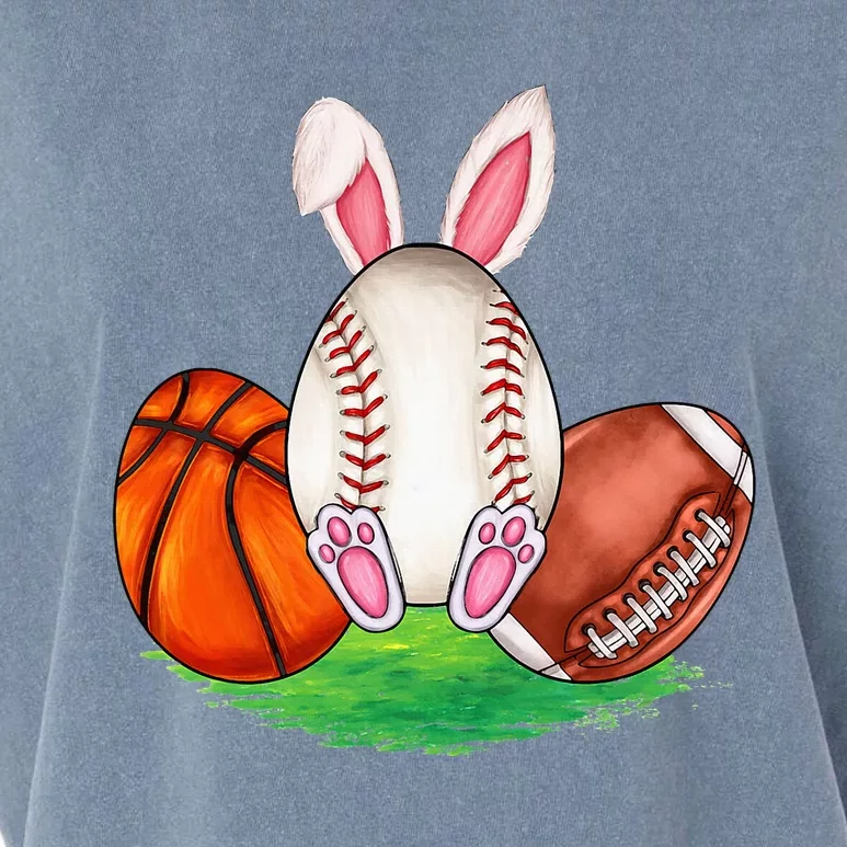 Basketball Baseball Football Sports Easter Day Rabbits Garment-Dyed Women's Muscle Tee