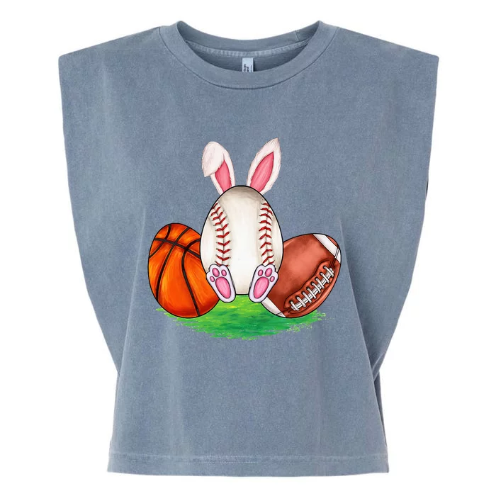 Basketball Baseball Football Sports Easter Day Rabbits Garment-Dyed Women's Muscle Tee