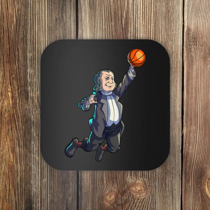 Basketball Ben Franklin 4th Of July Basketball Coaster