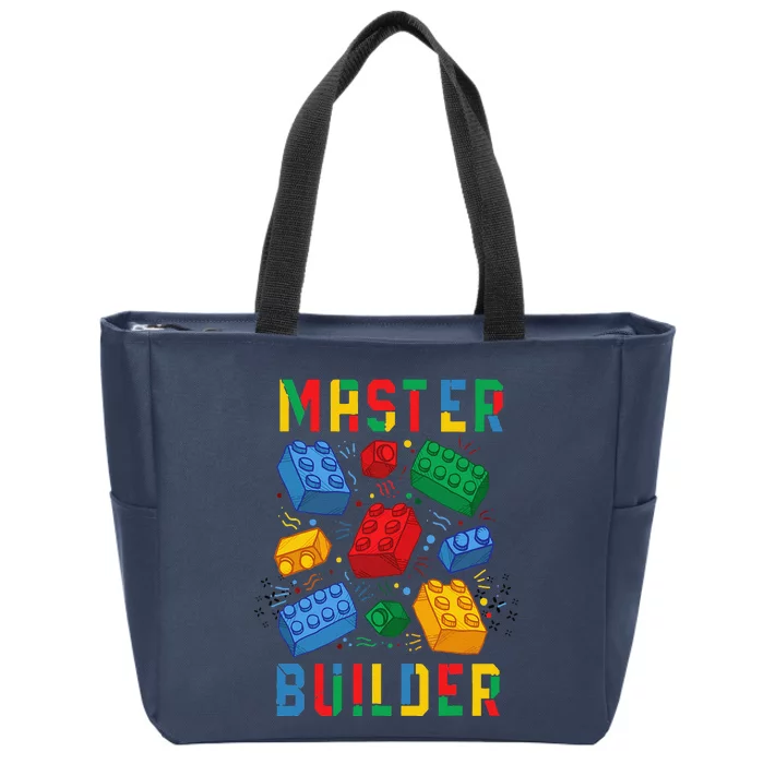 Brick Builder Funny Blocks Master Builder Zip Tote Bag