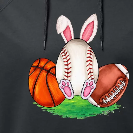 Basketball Baseball Football Sports Easter Day Rabbits Performance Fleece Hoodie