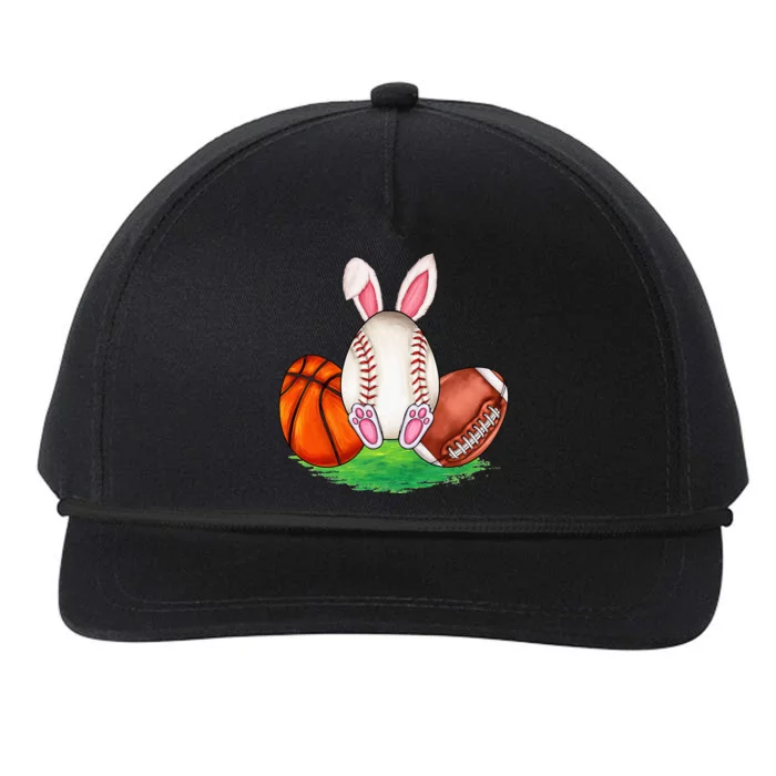 Basketball Baseball Football Sports Easter Day Rabbits Snapback Five-Panel Rope Hat