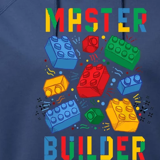 Brick Builder Funny Blocks Master Builder Performance Fleece Hoodie