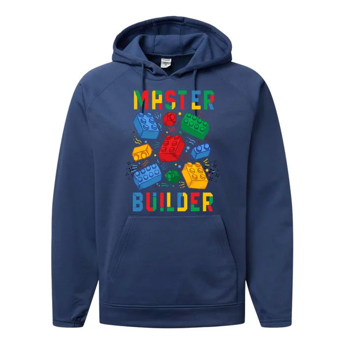 Brick Builder Funny Blocks Master Builder Performance Fleece Hoodie