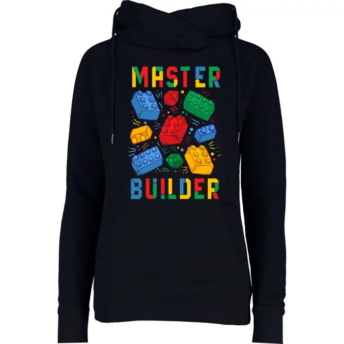 Brick Builder Funny Blocks Master Builder Womens Funnel Neck Pullover Hood