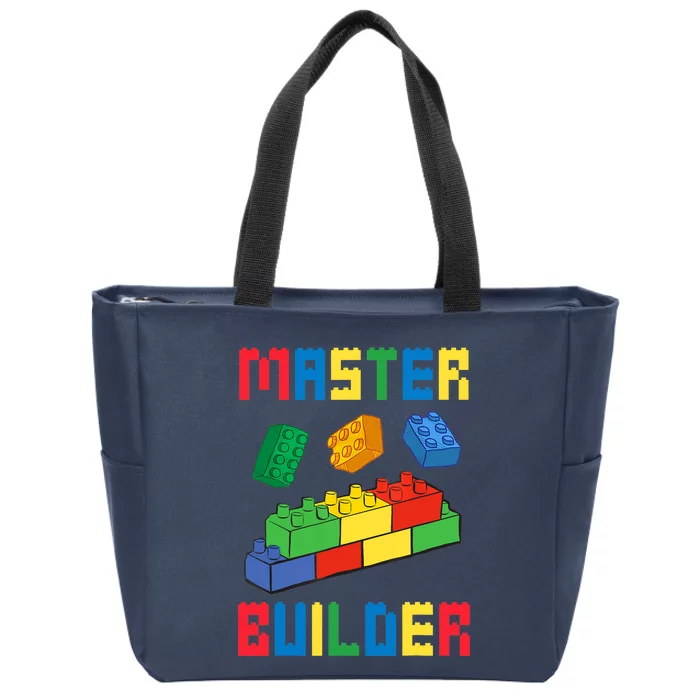 Brick Builder Funny Blocks Building Master Builder Toys Zip Tote Bag