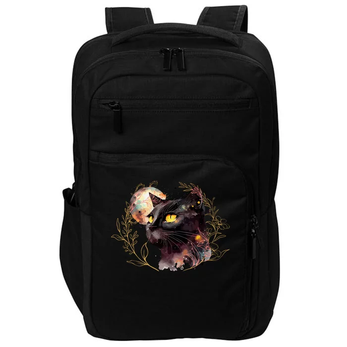 Beautiful Boho Floral Cat Impact Tech Backpack