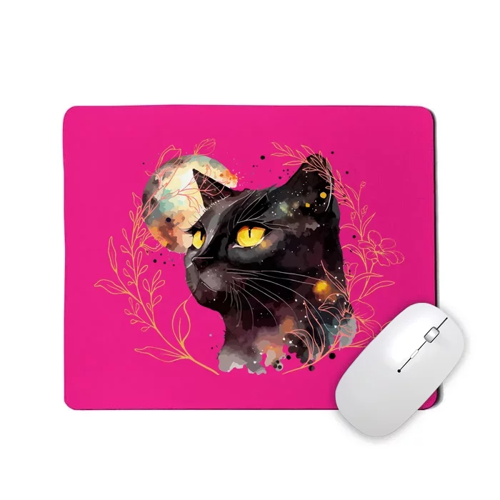 Beautiful Boho Floral Cat Mousepad