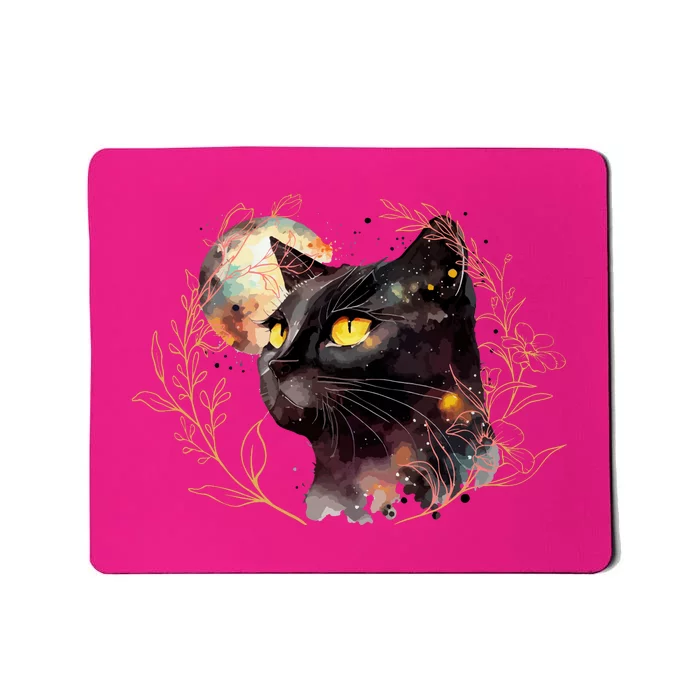 Beautiful Boho Floral Cat Mousepad