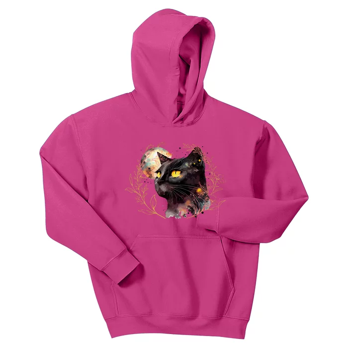 Beautiful Boho Floral Cat Kids Hoodie