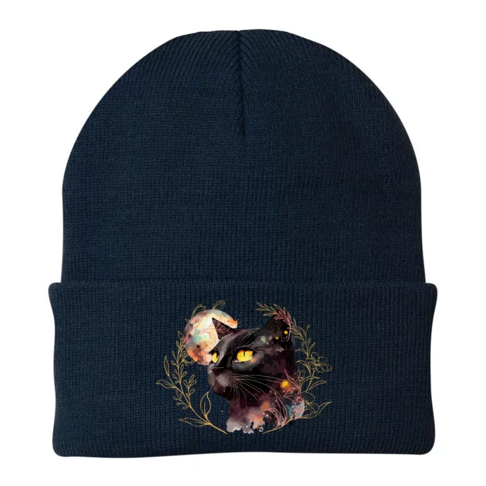 Beautiful Boho Floral Cat Knit Cap Winter Beanie