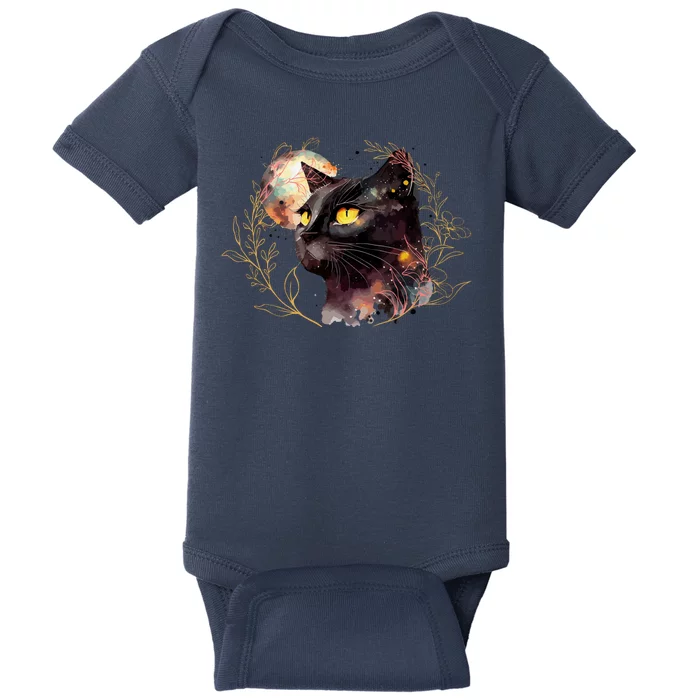 Beautiful Boho Floral Cat Baby Bodysuit