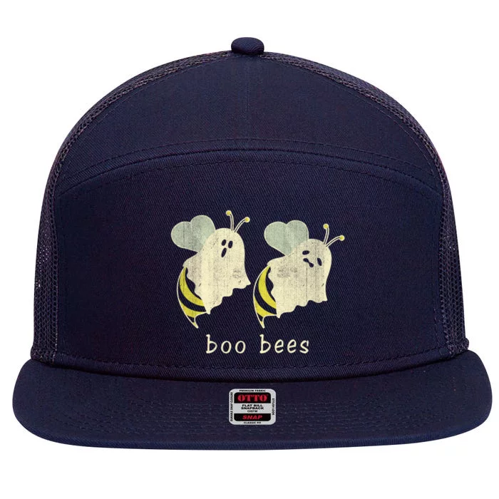 Boo Bee Funny Boo Halloween Bee Lover Gift 7 Panel Mesh Trucker Snapback Hat