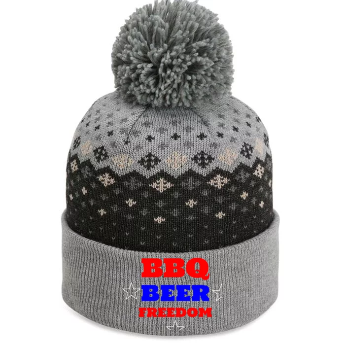 Bbq Beer Freedom Gift The Baniff Cuffed Pom Beanie