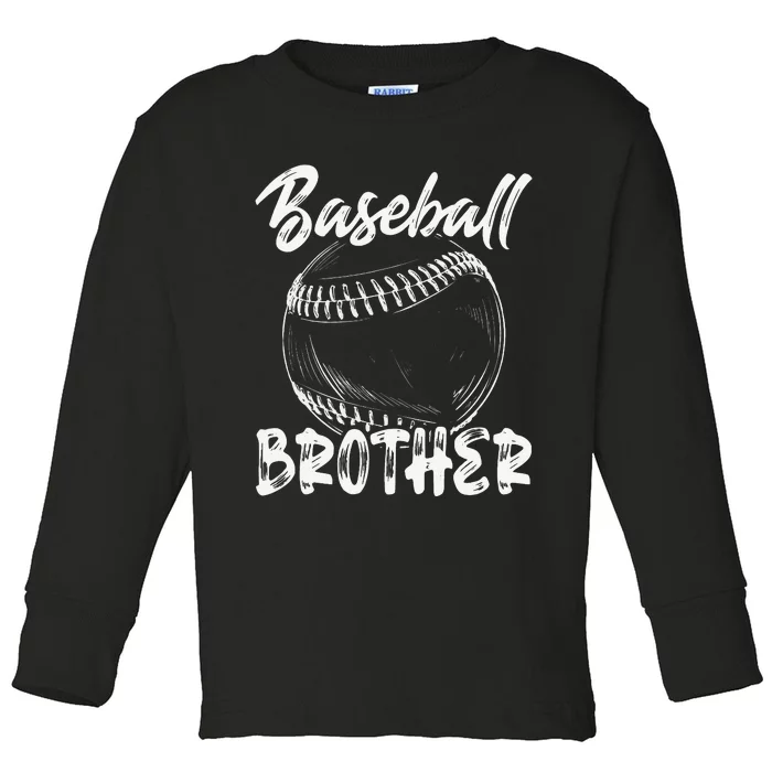 Baseball Brother For Family Matching Players Team Toddler Long Sleeve Shirt