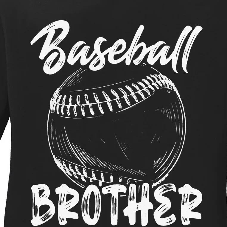 Baseball Brother For Family Matching Players Team Ladies Long Sleeve Shirt