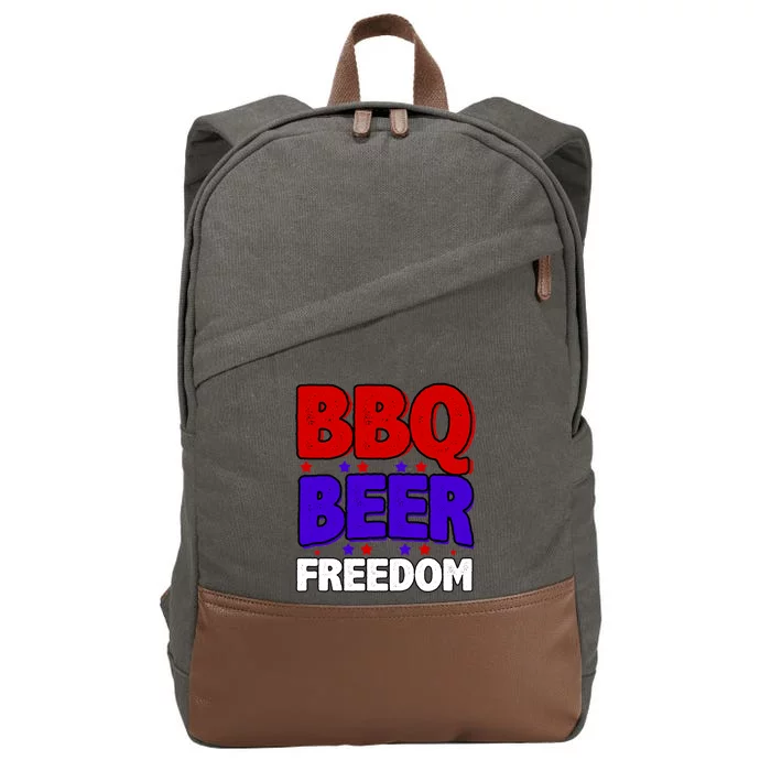 Bbq Beer Freedom Gift Cotton Canvas Backpack