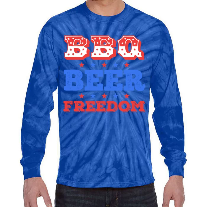 Bbq Beer Freedom Usa Patriotic 4th Of July Cute Gift Tie-Dye Long Sleeve Shirt