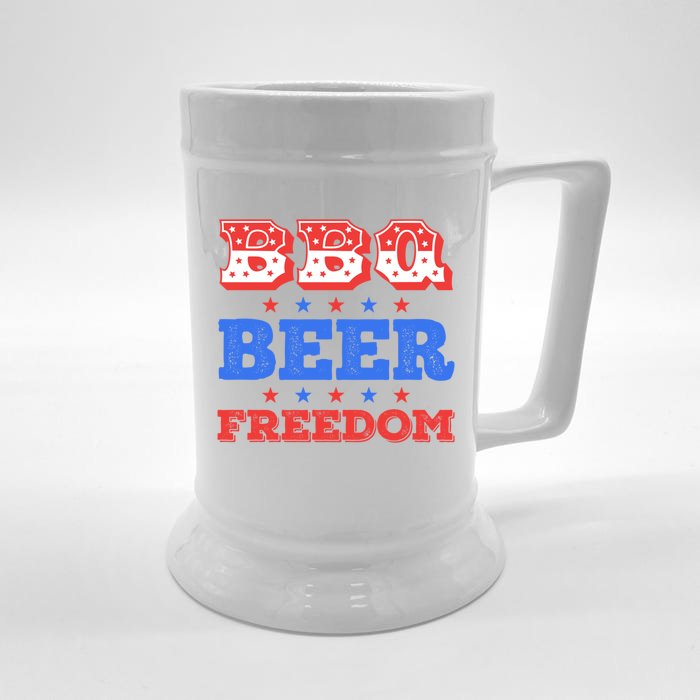 Bbq Beer Freedom Usa Patriotic 4th Of July Cute Gift Front & Back Beer Stein