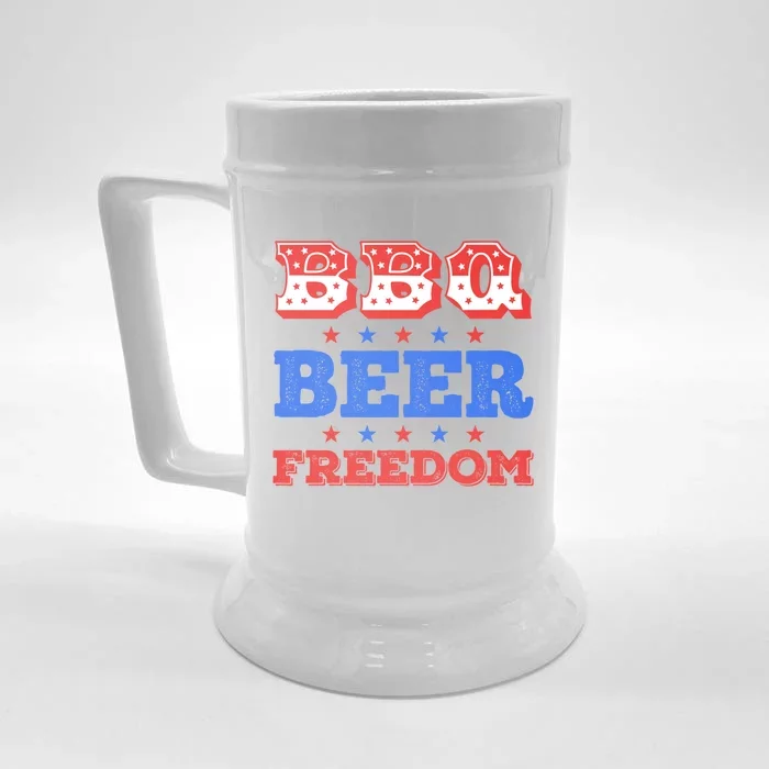 Bbq Beer Freedom Usa Patriotic 4th Of July Cute Gift Front & Back Beer Stein