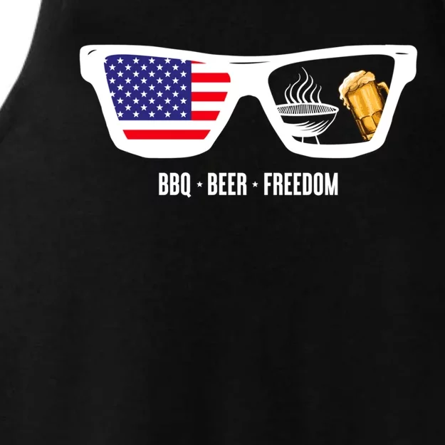 Bbq Beer Freedom Gift Ladies Tri-Blend Wicking Tank