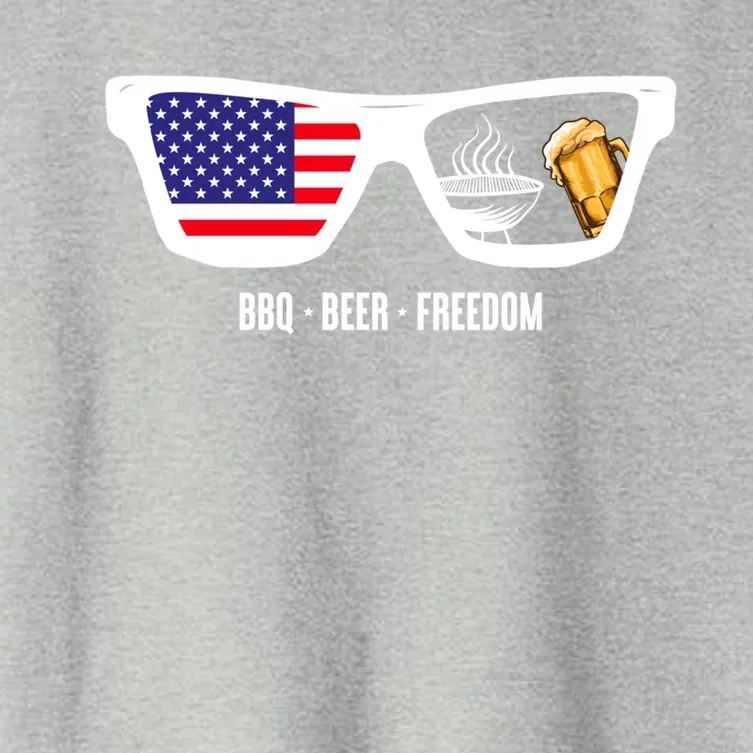 Bbq Beer Freedom Gift Women's Crop Top Tee