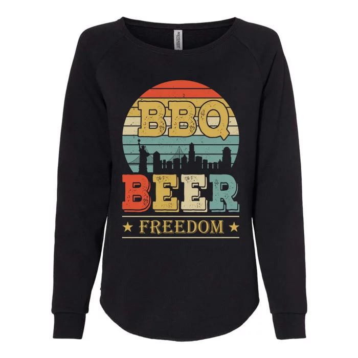 Bbq Beer Freedom Vintage America 2020 Proud American Gift Cute Gift Womens California Wash Sweatshirt