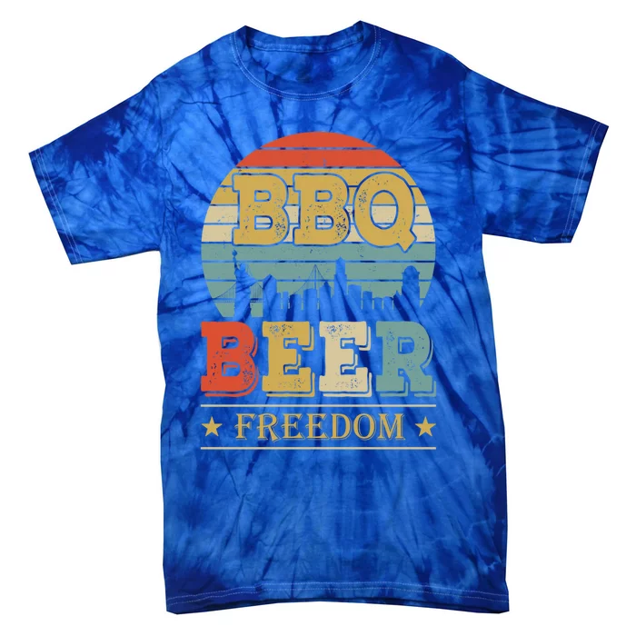 Bbq Beer Freedom Vintage America 2020 Proud American Gift Cute Gift Tie-Dye T-Shirt