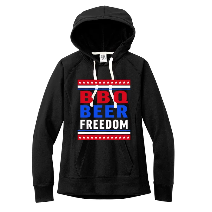 Bbq Beer Freedom Usa America 2020 American Cool Gift Women's Fleece Hoodie