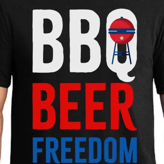 Bbq Beer Freedom Celebrating The 4th Of July Cool Gift Pajama Set